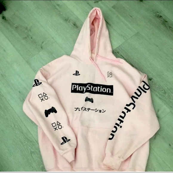 pink playstation sweatshirt